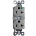 Pass and Seymour Plugtail Tamper-Resistant Half Controlled Duplex Receptacle 20A 125V Hospital-Grade Gray (PTTR8300CHGRY)