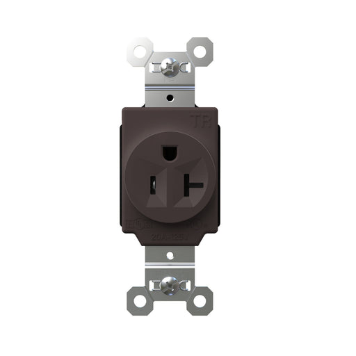 Pass and Seymour Plugtail Tamper-Resistant Receptacle Single 20A 125V Side/Back Wire Brown (PTTR5361)