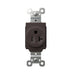Pass and Seymour Plugtail Tamper-Resistant Receptacle Single 20A 125V Side/Back Wire Brown (PTTR5361)