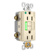 Pass and Seymour GFCI Power-Indicating Hospital-Grade Tamper-Resistant Receptacle 15A Light Almond Green LED (1597HGTRPILA)