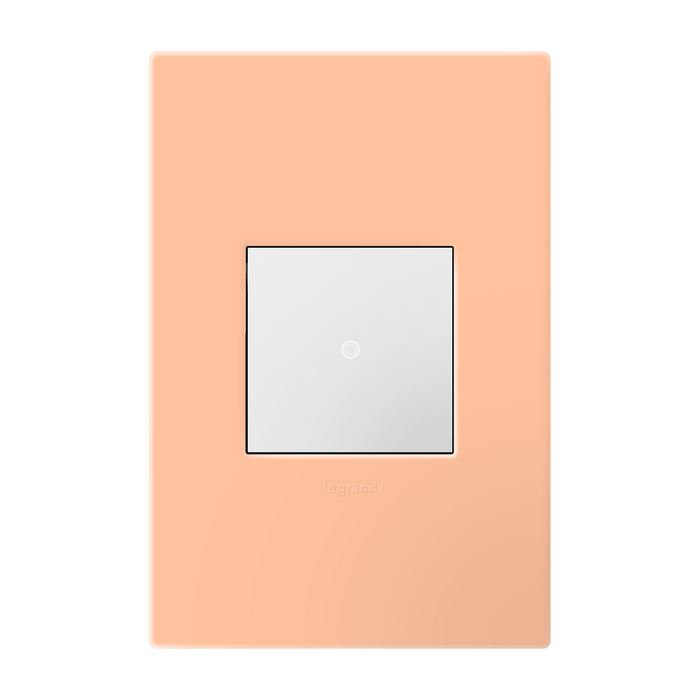 Pass and Seymour Adorne Wall Plate Painted Plastic 1G2 Peachy (AWP1G2PY)