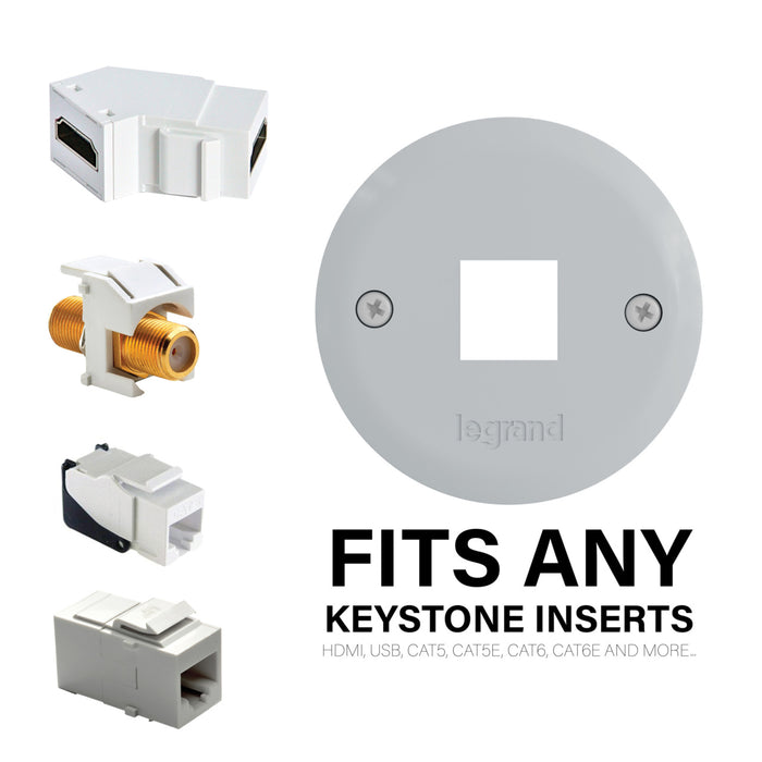 Pass and Seymour Mini Keystone Pass Through Grommet White 2-Pack (HT3401SWH2PK)