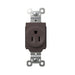 Pass and Seymour Plugtail Receptacle Single 15A 125V Side/Back Wire Brown (PT5261)