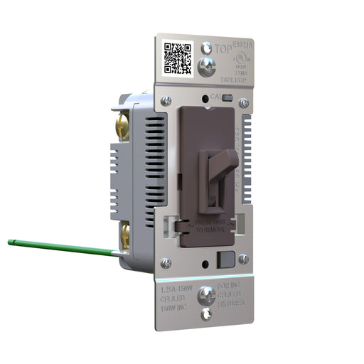 Pass and Seymour Trademaster Toggle Slide LED Dimmer 150W Single Pole 3-Way Brown (TSDL153P)