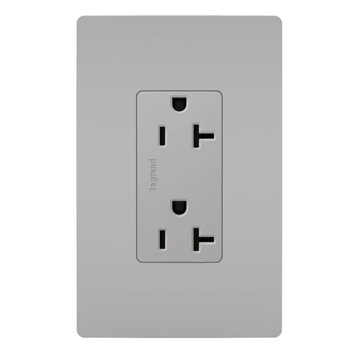 Pass and Seymour Radiant Tamper-Resistant Decorator Receptacle 20A 125V Self-Grounding Gray (885TR20SGRY)