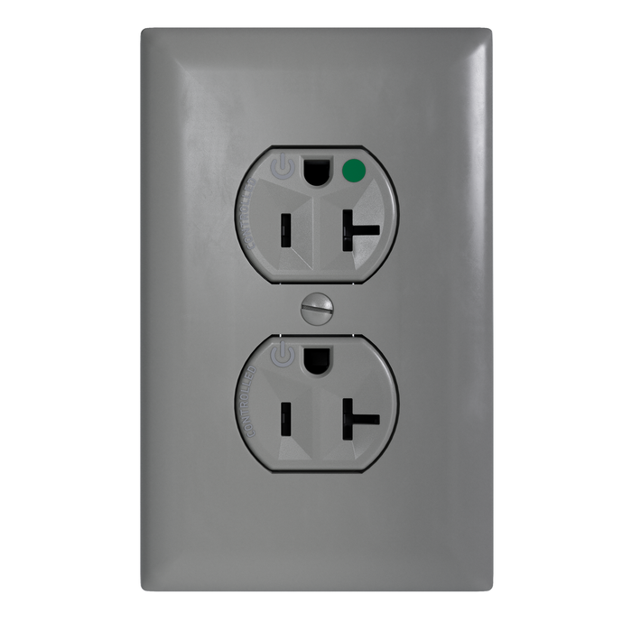 Pass and Seymour Plugtail Tamper-Resistant Dual Controlled Duplex Receptacle 20A 125V Hospital-Grade Gray (PTTR8300CDGRY)