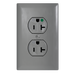 Pass and Seymour Plugtail Tamper-Resistant Dual Controlled Duplex Receptacle 20A 125V Hospital-Grade Gray (PTTR8300CDGRY)