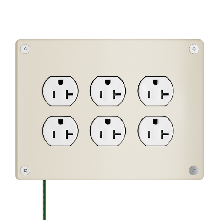 Pass and Seymour Mighty Mac WSP Series Security Wall Plate Duplex Opening 3-Gang 14-Gauge Steel Ivory Allen Head Fasteners (WSP03D2IVYPS)