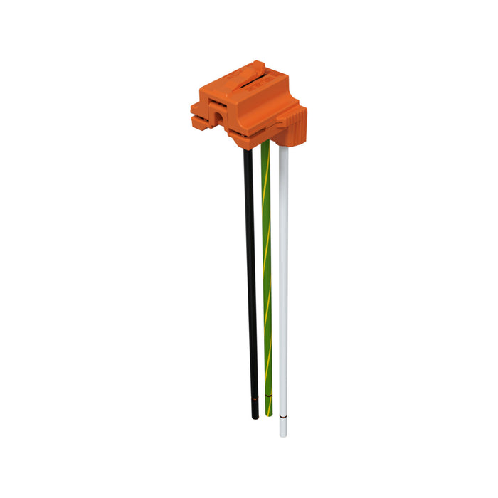 Pass and Seymour Plugtail Connector #12 6 Inch XHHW-2 Black White Green/Yellow (PTRA6STRX22OR)