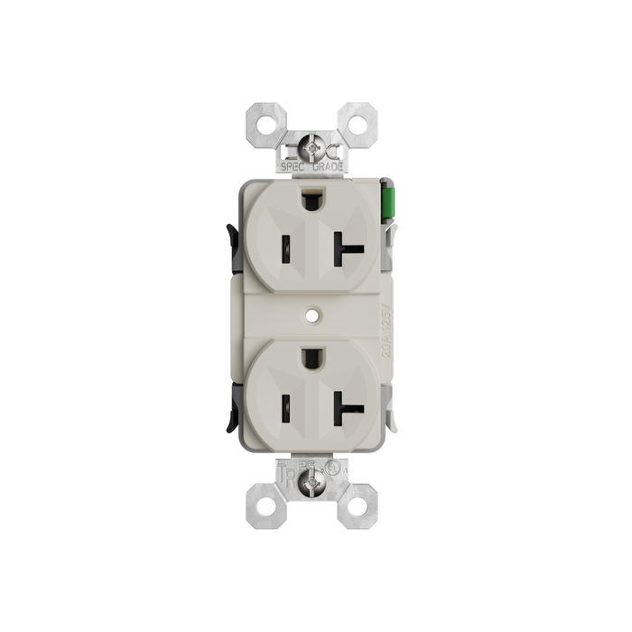 Pass and Seymour Powerhold Duplex Receptacle 20A/125V Light Almond (TR20DVSLA)