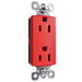 Pass and Seymour Plugtail Decorator Specification Grade Duplex Receptacle 15A 125V Tamper-Resistant Red (PTTR26262RED)