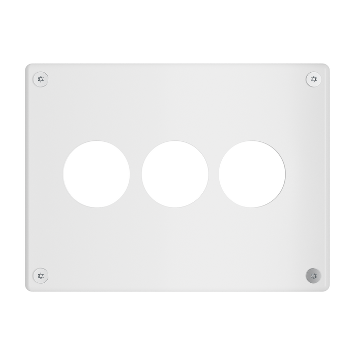 Pass and Seymour Mighty Mac WPP Series Security Wall Plate Round Receptacle Opening 3-Gang 14-Gauge Steel White Torx T-20 Head Fasteners (WPP03N911PS)