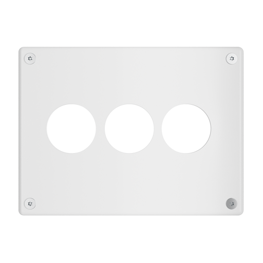 Pass and Seymour Mighty Mac WPP Series Security Wall Plate Round Receptacle Opening 3-Gang 14-Gauge Stainless Steel White Torx T-20 Head Fasteners (WPP33N911PS)