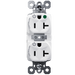 Pass and Seymour Plugtail Tamper-Resistant Dual Controlled Duplex Receptacle 20A 125V Hospital-Grade White (PTTR8300CDW)