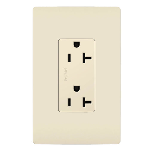 Pass and Seymour Radiant Tamper-Resistant Decor Receptacle 20A 125V Self-Grounding Light Almond (885TR20SLA)
