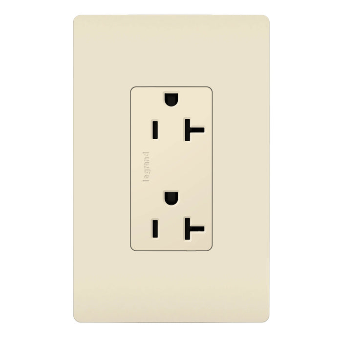 Pass and Seymour Radiant Tamper-Resistant Decor Receptacle 20A 125V Self-Grounding Light Almond (885TR20SLA)