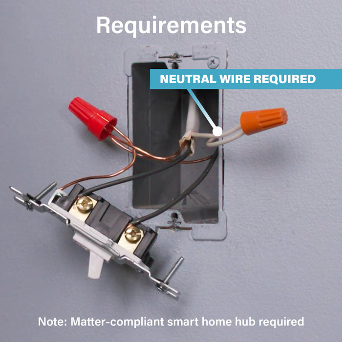 Pass and Seymour Radiant Smart Switch With Wi-Fi Matter-Enabled White (WWMRL10WH)