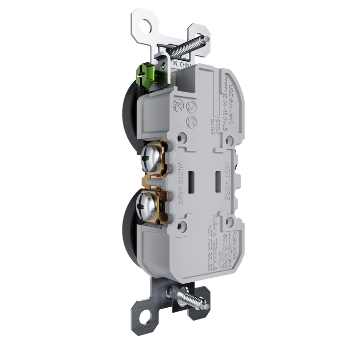 Pass and Seymour Receptacle Tamper-Resistant 15A 125V Back Wire CCA Black (3232TREXBK)