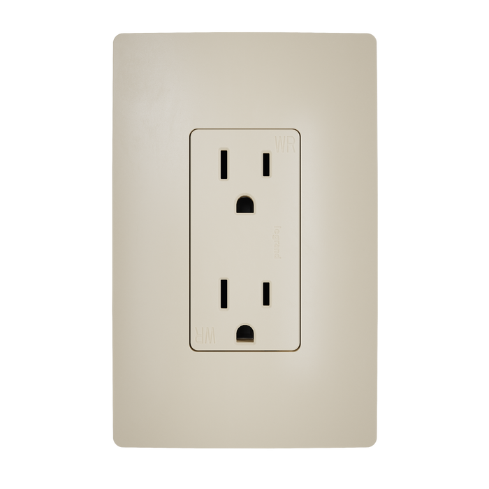 Pass and Seymour Radiant 15A 125V External Pressure Plated Outlet Tamper-Resistant Weather-Resistant Ivory (885TREXWRI)