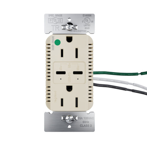 Pass and Seymour 65W Hospital Grade USB Outlet Type C 15A Tamper-Resistant Ivory (TR15HUSBPD65I)