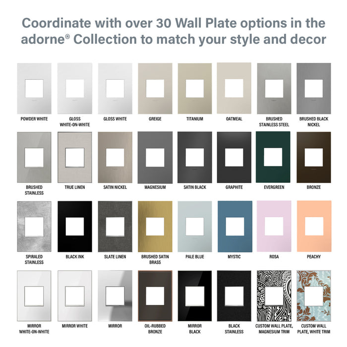 Pass and Seymour Adorne Paddle LED Dimmer 150W Single Pole 3-Way Magnesium (ADPD153LM2)