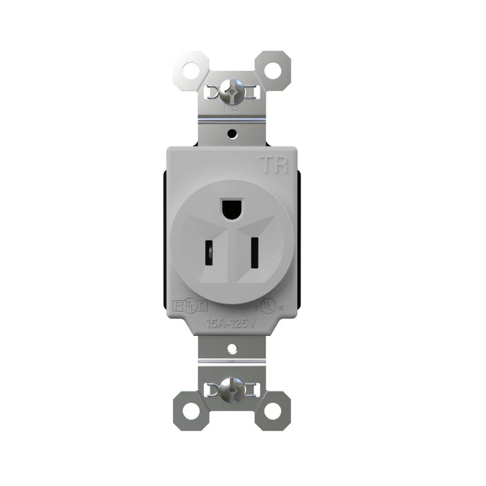 Pass and Seymour Plugtail Tamper-Resistant Receptacle Single 15A 125V Side/Back Wire Gray (PTTR5261GRY)