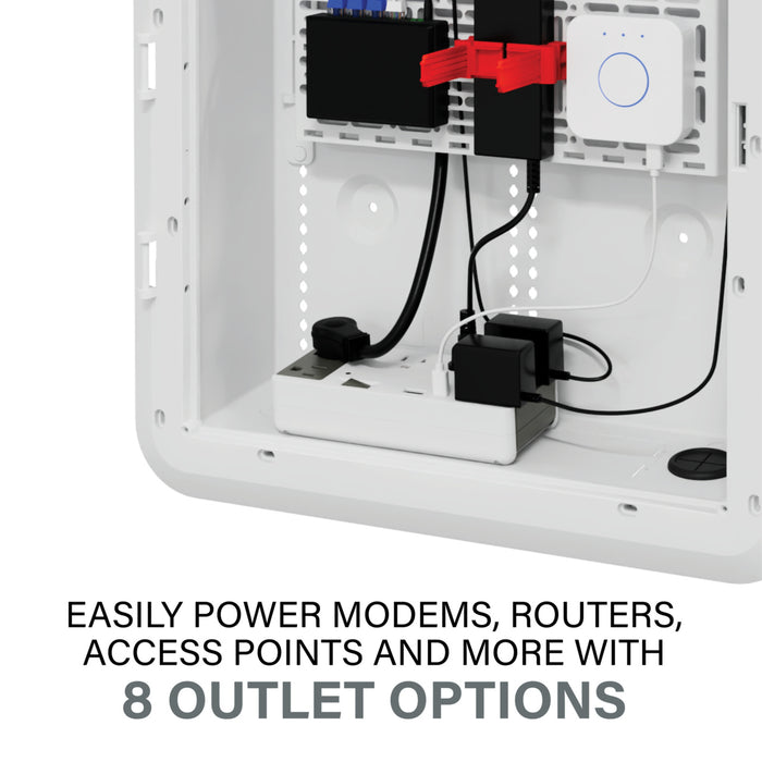 Pass and Seymour 6 Outlet Enclosure Surge Protector With One USB-A and One USB-C Gray/White (AC1062)