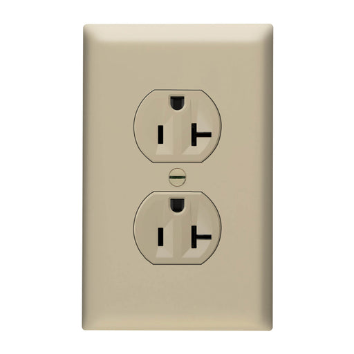 Pass and Seymour Tamper-Resistant Duplex Receptacle 20A 125V Self-Grounding Ivory (3232TR20SI)