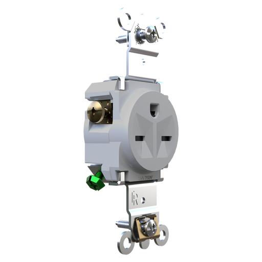 Pass and Seymour Weather-Resistant Tamper-Resistant Single Receptacle 20A/250V Side/Back Wire Gray (WR5871TRGRY)