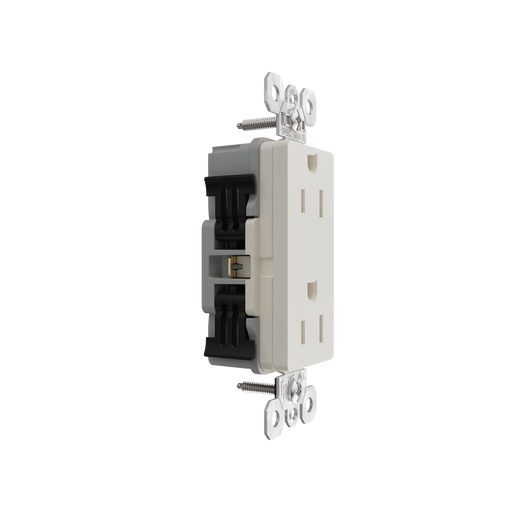 Pass and Seymour Powerhold Decorator Receptacle 15A/125V Light Almond (TR26242DVSLA)