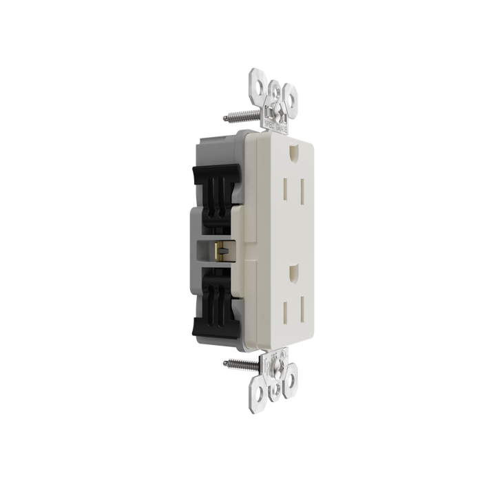 Pass and Seymour Powerhold Decorator Receptacle 15A/125V Light Almond (TR26242DVSLA)