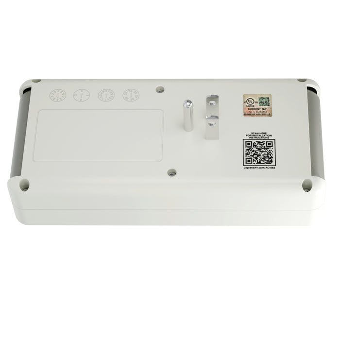 Pass and Seymour 6 Outlet Enclosure Surge Protector With One USB-A and One USB-C Gray/White (AC1062)