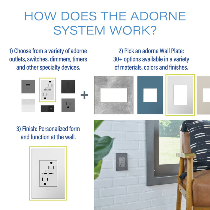 Pass and Seymour Adorne One-Plus-Gang Screwless Wall Plate With Microban Rosa (AWP1G3RA)