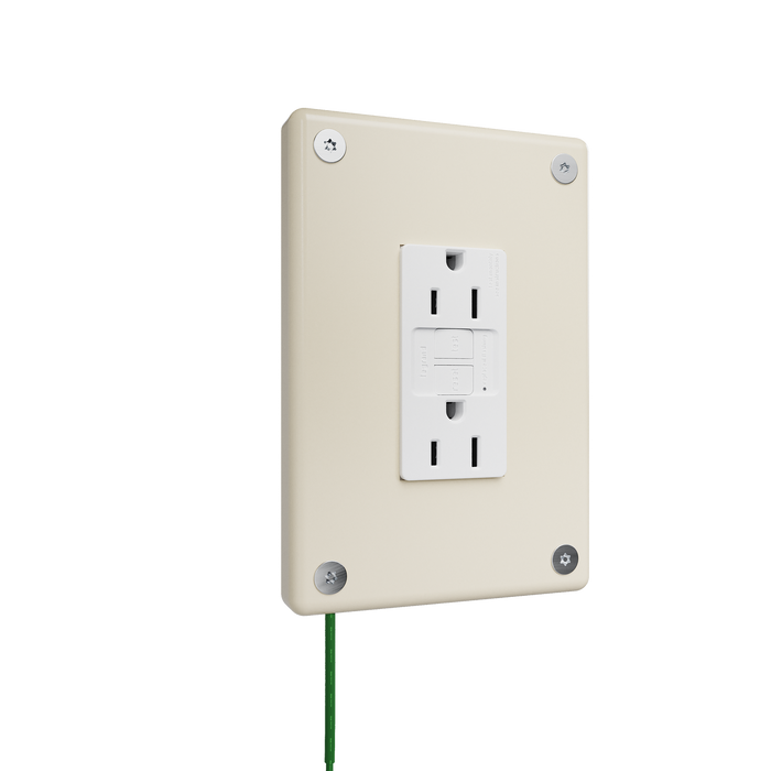 Pass and Seymour Mighty Mac WSP Series Security Wall Plate Decorator Opening 1-Gang 10-Gauge Steel Ivory Torx T-20 Head Fasteners (WSPA1G1IVYPS)