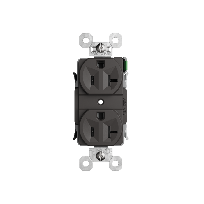 Pass and Seymour Powerhold Duplex Receptacle 20A/125V Brown (TR20DVS)