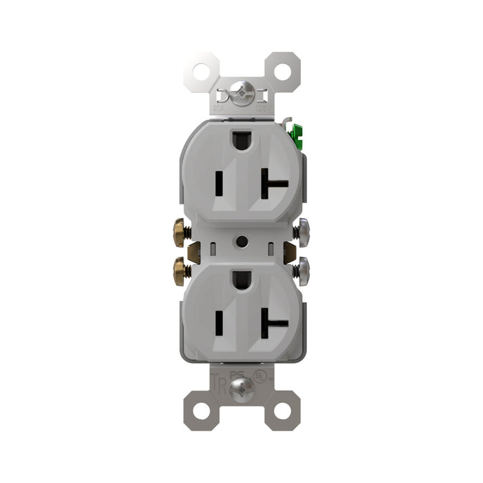 Pass and Seymour Tamper-Resistant Duplex Receptacle 20A 125V Self-Grounding Gray (3232TR20SGRY)