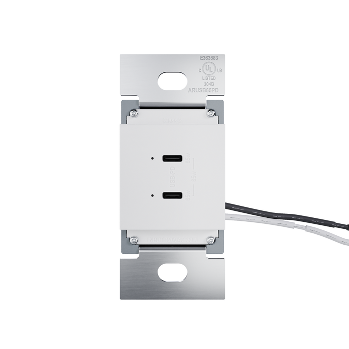 Pass and Seymour Adorne 65W USB Outlet Module Type C White (ARUSB65PDW4)