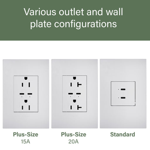 Pass and Seymour Adorne 65W USB Outlet Module Type C White (ARUSB65PDW4)