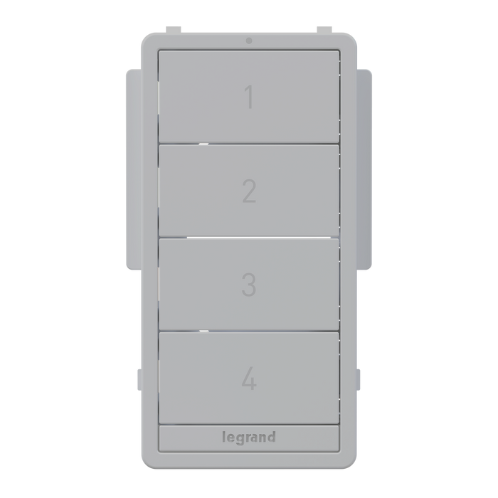 Pass and Seymour Radiant 4-Button Smart Scene Controller Color Change Kit Gray (WNRCB40CKITGRY)