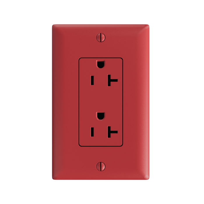 Pass and Seymour Powerhold Decorator Receptacle 20A/125V Red (TR26342DVSRED)