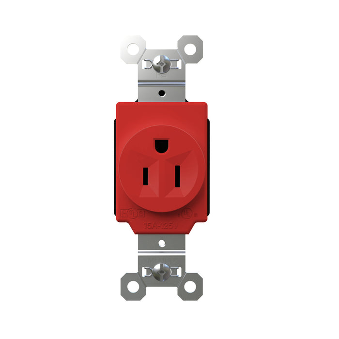 Pass and Seymour Plugtail Receptacle Single 15A 125V Side/Back Wire Red (PT5261RED)