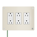 Pass and Seymour Mighty Mac WPP Series Security Wall Plate Decorator Opening 3-Gang 14-Gauge Stainless Steel Ivory Torx T-20 Head Fasteners (WPP33G1IVYPS)