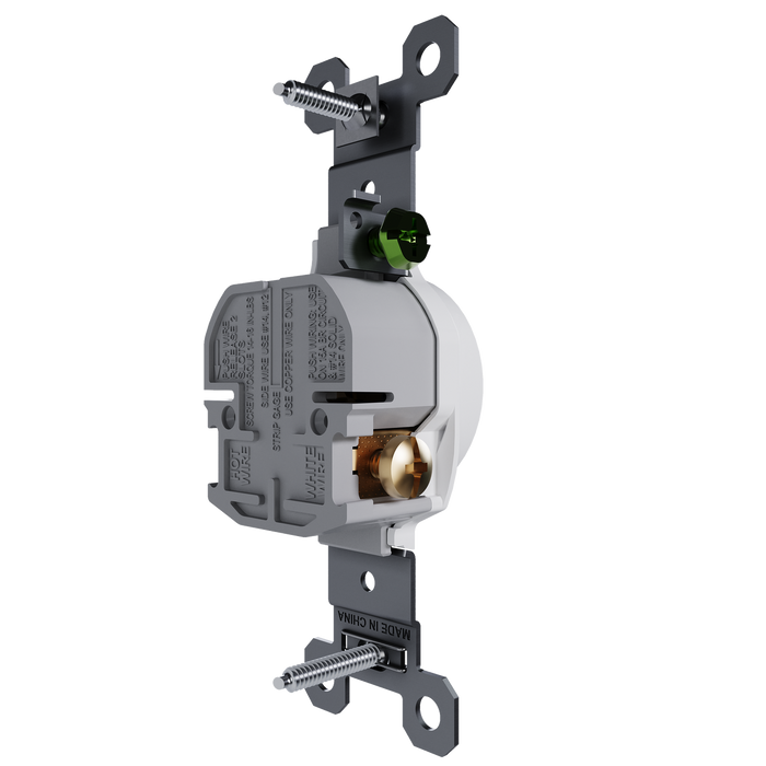 Pass and Seymour Trademaster Residential 15A Single Receptacle White (TR52151W)