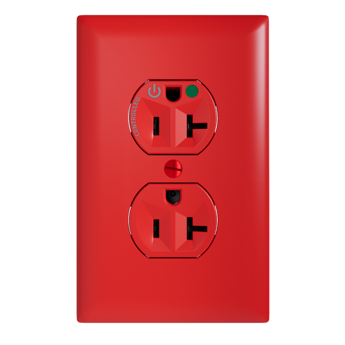 Pass and Seymour Tamper-Resistant Compact Half Controlled Duplex Receptacle 20A 125V Hospital-Grade Red (TR8300HCHRED)