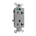 Pass and Seymour Tamper-Resistant Decorator Duplex Receptacle Half Controlled 20A 125V Hospital-Grade Gray (TR26362HGCHGRY)