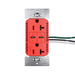 Pass and Seymour 65W Power Delivery USB Outlet Type C Tamper-Resistant Duplex 20A Red (TR20USBPD65RED)