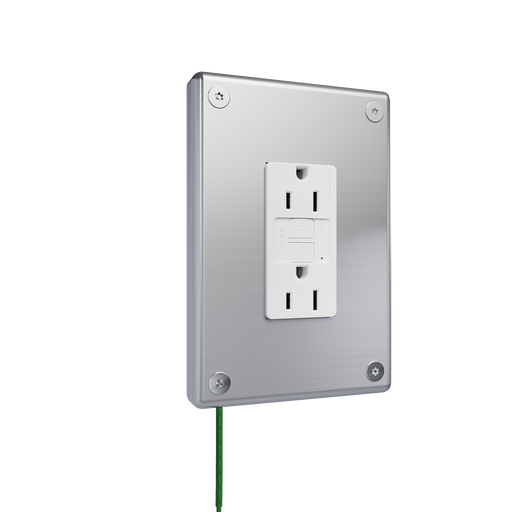 Pass and Seymour Mighty Mac WSP Series Security Wall Plate Decorator Opening 1-Gang 14-Gauge Stainless Steel Brushed Stainless Steel Torx T-20 Head Fasteners (WSP61G1PS)