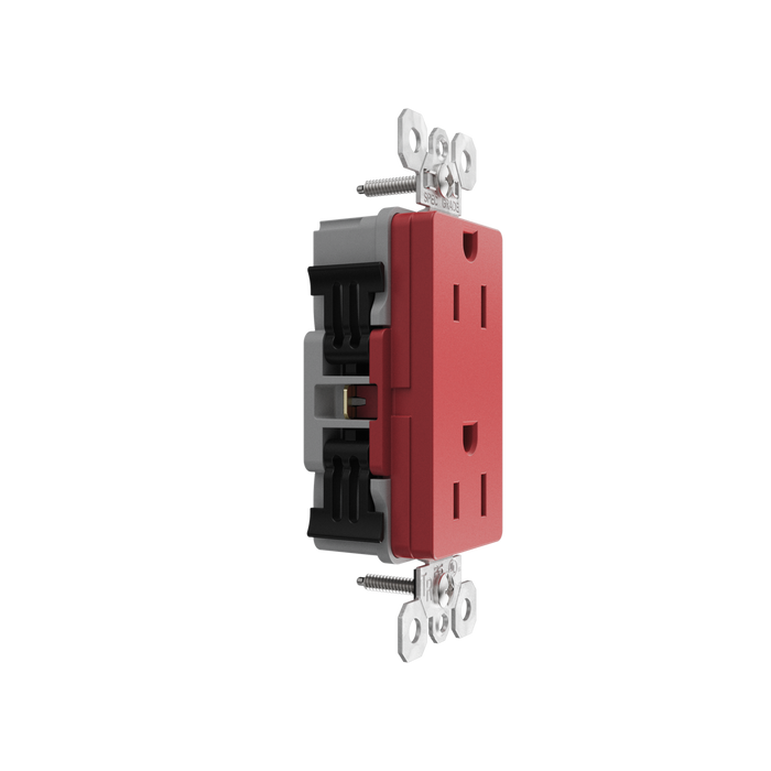 Pass and Seymour Powerhold Decorator Receptacle 15A/125V Red (TR26242DVSRED)
