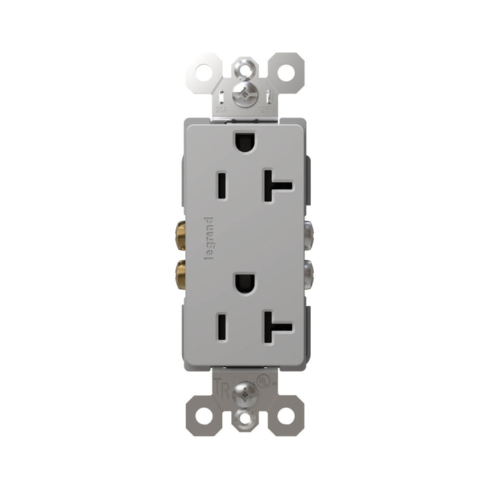 Pass and Seymour Radiant Tamper-Resistant Decorator Receptacle 20A 125V Self-Grounding Gray (885TR20SGRY)