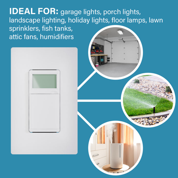 Pass and Seymour Programmable 24-Hour Astronomic Timer Switch 120V 600W 1/2 HP Black (RTPA24BK)